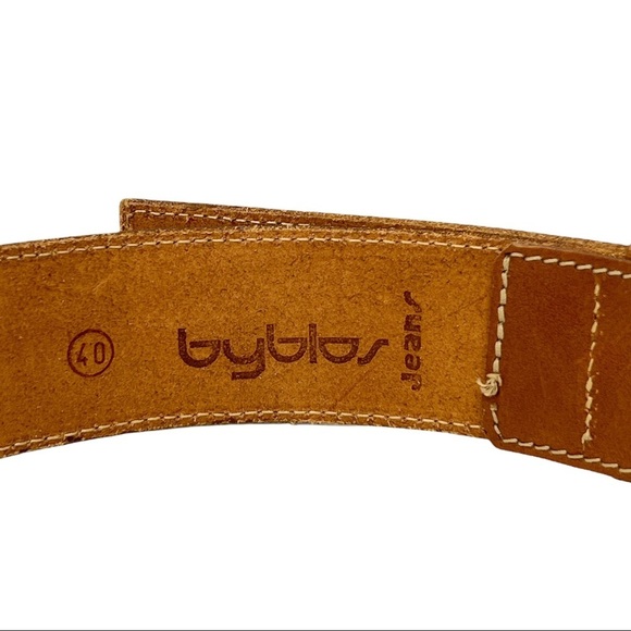 Vintage Byblos Classic Brown Leather Italian Belt Size 40 main image 7